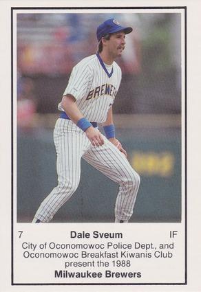 1988 Milwaukee Brewers Police - Oconomowoc City PD #NNO Dale Sveum Front