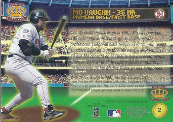 1998 Pacific - Home Run Hitters #2 Mo Vaughn Back