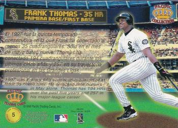 1998 Pacific - Home Run Hitters #5 Frank Thomas Back