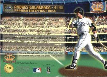 1998 Pacific - Home Run Hitters #10 Andres Galarraga Back