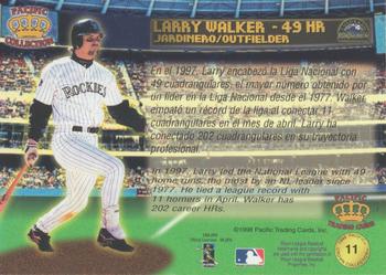 1998 Pacific - Home Run Hitters #11 Larry Walker Back