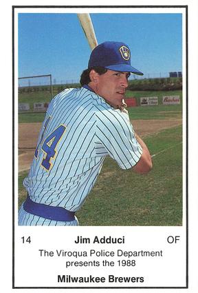 1988 Milwaukee Brewers Police - Viroqua Police Department #NNO Jim Adduci Front