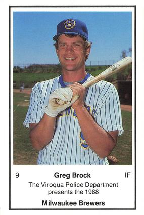1988 Milwaukee Brewers Police - Viroqua Police Department #NNO Greg Brock Front