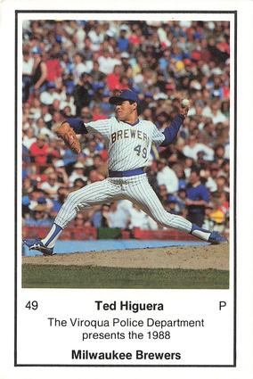 1988 Milwaukee Brewers Police - Viroqua Police Department #NNO Ted Higuera Front