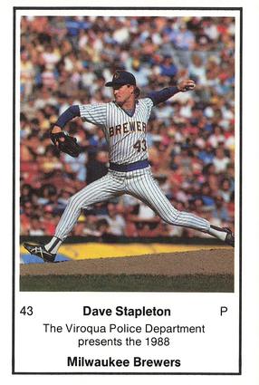 1988 Milwaukee Brewers Police - Viroqua Police Department #NNO Dave Stapleton Front