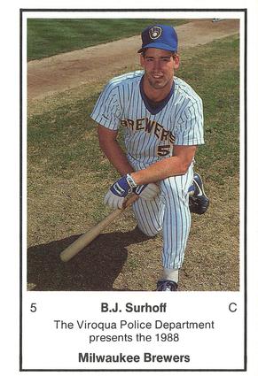 1988 Milwaukee Brewers Police - Viroqua Police Department #NNO B.J. Surhoff Front