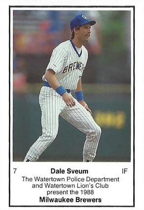1988 Milwaukee Brewers Police - Watertown Police Department and Watertown Lion's Club #NNO Dale Sveum Front