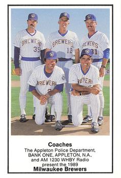 1989 Milwaukee Brewers Police - Appleton Police Department, BANK ONE, APPLETON, N.A. & AM 1230 WHBY Radio #NNO Coaches Front