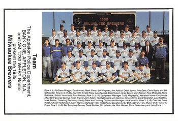 1989 Milwaukee Brewers Police - Appleton Police Department, BANK ONE, APPLETON, N.A. & AM 1230 WHBY Radio #NNO Team Front