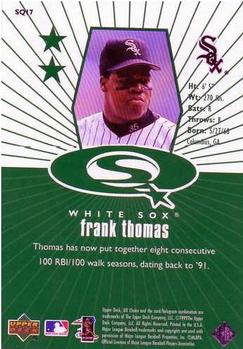 1999 UD Choice - StarQuest Green #SQ17 Frank Thomas  Back
