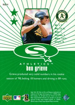 1999 UD Choice - StarQuest Green #SQ14 Ben Grieve  Back