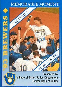 1993 Milwaukee Brewers Police - Village of Butler Police Department, Firstar Bank of Butler #NNO Robin Yount Front