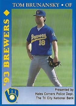 1993 Milwaukee Brewers Police - Hales Corners Police Dept., The Tri City National Bank #NNO Tom Brunansky Front