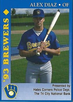 1993 Milwaukee Brewers Police - Hales Corners Police Dept., The Tri City National Bank #NNO Alex Diaz Front