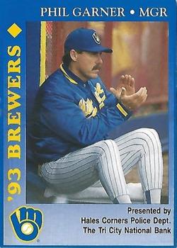 1993 Milwaukee Brewers Police - Hales Corners Police Dept., The Tri City National Bank #NNO Phil Garner Front