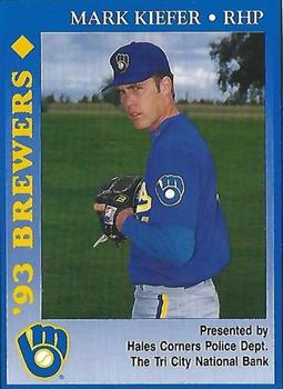 1993 Milwaukee Brewers Police - Hales Corners Police Dept., The Tri City National Bank #NNO Mark Kiefer Front