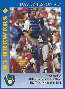 1993 Milwaukee Brewers Police - Hales Corners Police Dept., The Tri City National Bank #NNO Dave Nilsson Front