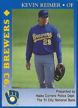 1993 Milwaukee Brewers Police - Hales Corners Police Dept., The Tri City National Bank #NNO Kevin Reimer Front