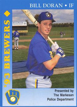 1993 Milwaukee Brewers Police - Markesan Police Department #NNO Bill Doran Front