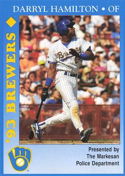 1993 Milwaukee Brewers Police - Markesan Police Department #NNO Darryl Hamilton Front