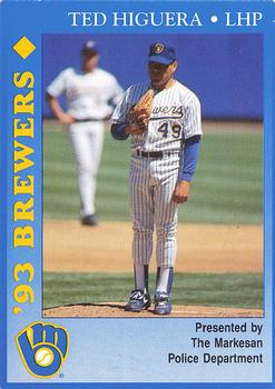 1993 Milwaukee Brewers Police - Markesan Police Department #NNO Ted Higuera Front