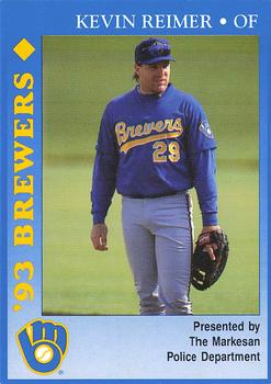 1993 Milwaukee Brewers Police - Markesan Police Department #NNO Kevin Reimer Front
