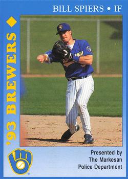 1993 Milwaukee Brewers Police - Markesan Police Department #NNO Bill Spiers Front