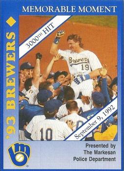 1993 Milwaukee Brewers Police - Markesan Police Department #NNO Robin Yount Front