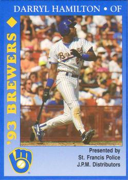 1993 Milwaukee Brewers Police - St. Francis PD, J.P.M. Distributors #NNO Darryl Hamilton Front