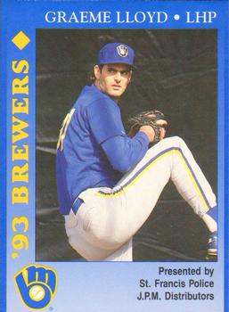 1993 Milwaukee Brewers Police - St. Francis PD, J.P.M. Distributors #NNO Graeme Lloyd Front