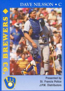 1993 Milwaukee Brewers Police - St. Francis PD, J.P.M. Distributors #NNO Dave Nilsson Front
