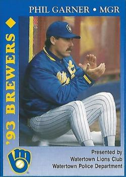 1993 Milwaukee Brewers Police - Watertown Lions Club, Watertown Police Department #NNO Phil Garner Front