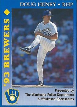 1993 Milwaukee Brewers Police - Waukesha Police Department & Waukesha Sportscards #NNO Doug Henry Front