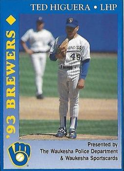 1993 Milwaukee Brewers Police - Waukesha Police Department & Waukesha Sportscards #NNO Ted Higuera Front
