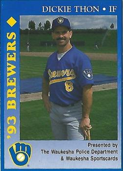 1993 Milwaukee Brewers Police - Waukesha Police Department & Waukesha Sportscards #NNO Dickie Thon Front