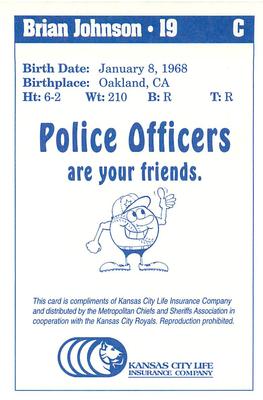 2000 Kansas City Royals Police #NNO Brian Johnson Back