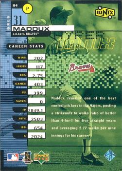1999 UD Ionix - Hyper #H4 Greg Maddux  Back