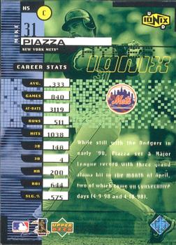 1999 UD Ionix - Hyper #H5 Mike Piazza  Back