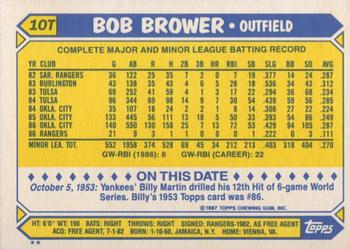 1987 Topps Traded #10T Bob Brower Back