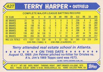 1987 Topps Traded #42T Terry Harper Back