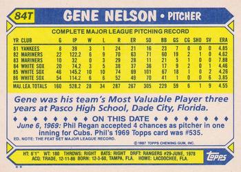 1987 Topps Traded #84T Gene Nelson Back