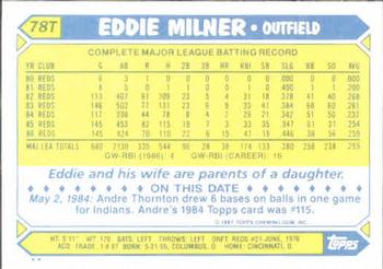1987 Topps Traded #78T Eddie Milner Back