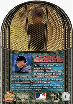1998 Pacific - In the Cage Die Cuts #3 Cal Ripken Jr. Back