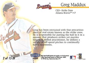 1999 Ultra - Damage Inc. #2 DI Greg Maddux  Back