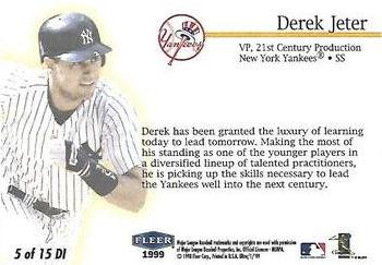 1999 Ultra - Damage Inc. #5 DI Derek Jeter  Back