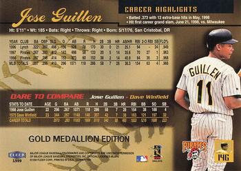 1999 Ultra - Gold Medallion #14G Jose Guillen Back