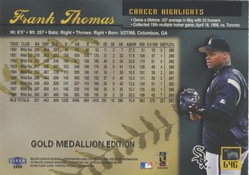1999 Ultra - Gold Medallion #64G Frank Thomas Back