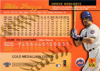1999 Ultra - Gold Medallion #65G Mike Piazza Back