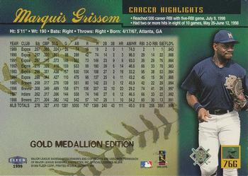 1999 Ultra - Gold Medallion #76G Marquis Grissom Back