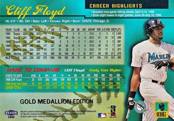 1999 Ultra - Gold Medallion #101G Cliff Floyd Back